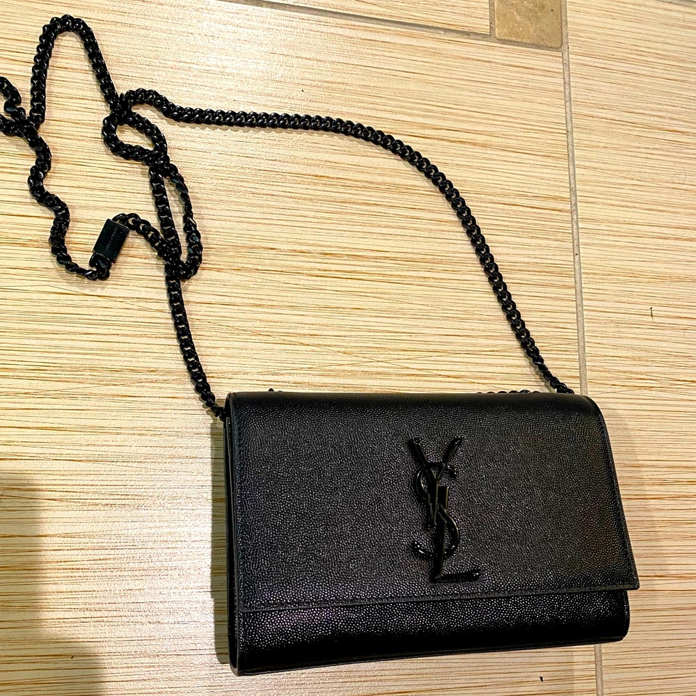 YSL Saint Laurent Pebbled Leather Purse - Picture 1 of 14